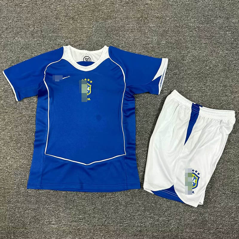 Camiseta Brasil Retro 2004 Away Niño Kit