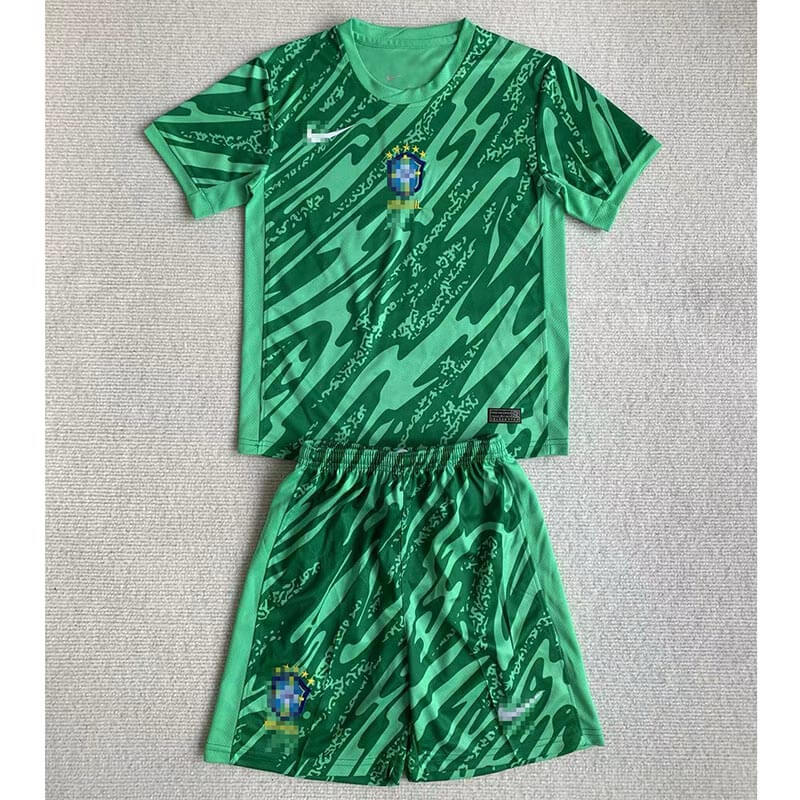 Camiseta De Portero Brasil Verde 2024 Niño Kit
