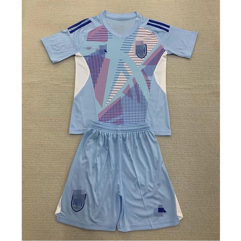Camiseta De Portero España Azul Claro 2024 Niño Kit