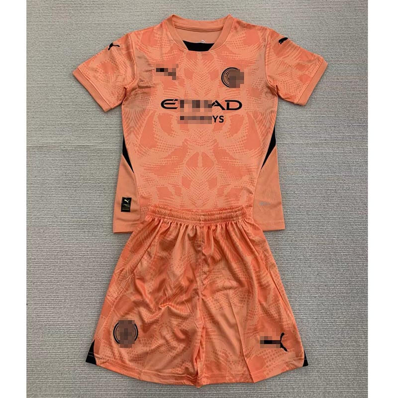 Camiseta De Portero Manchester City Naranja 2024/2025 Niño Kit