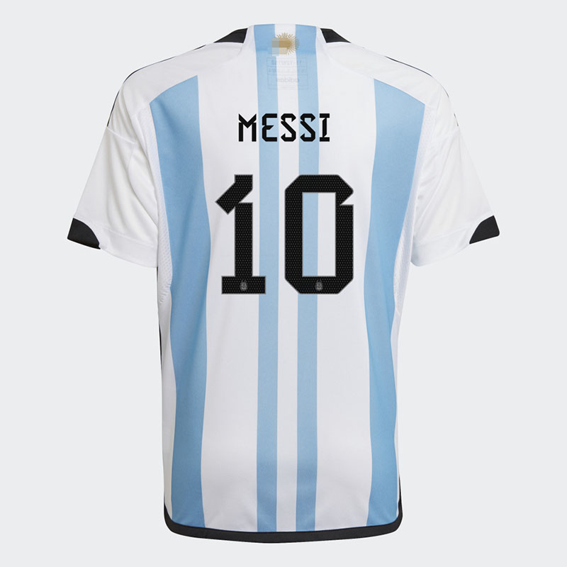 Camiseta Messi 10 Argentina 2022 Mundial 3 Estrellas Home (EDICIÓN JUGADOR)