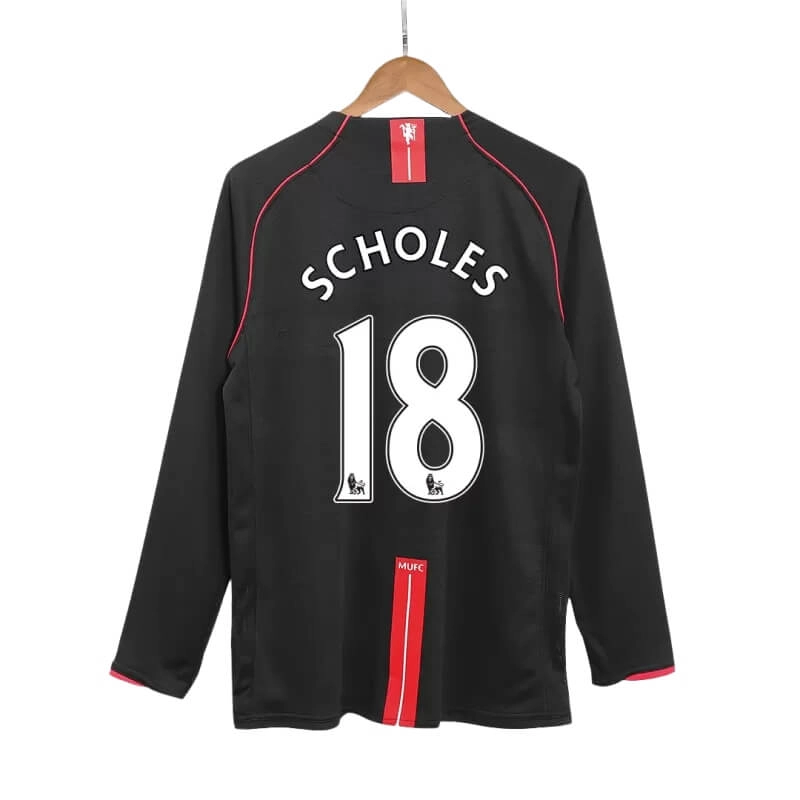Camiseta SCHOLES 18 Manchester United Retro 2007/08 ML Away