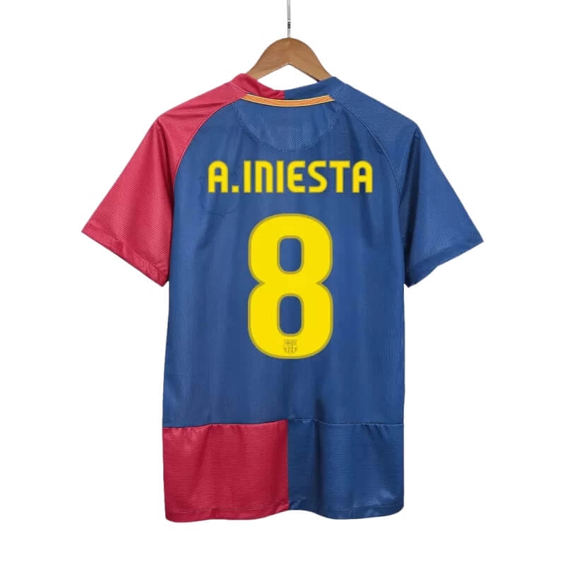 Camiseta A.INIESTA 8 Barcelona Retro 2008/09 Home