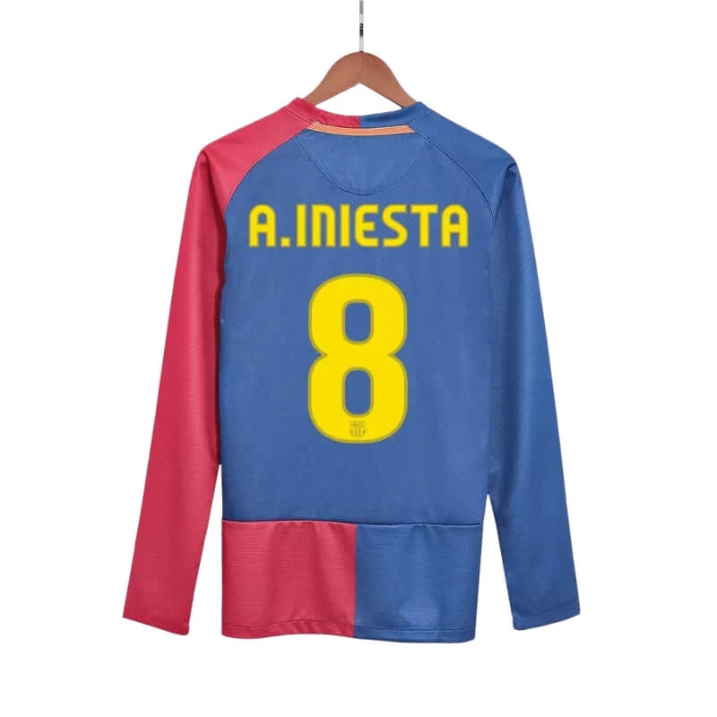 Camiseta A.INIESTA 8 Barcelona Retro 2008/09 ML Home