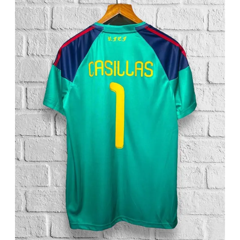 Camiseta De Portero CASILLAS 1 retro 2010 1 España Verde