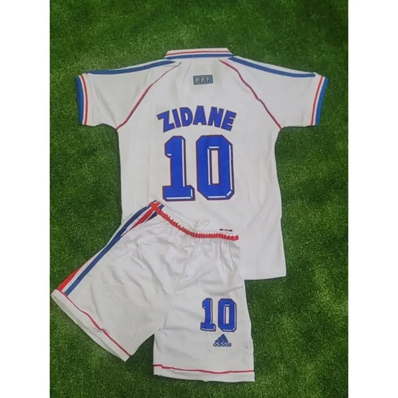 Camiseta ZIDANE 10 Francia retro 1998 Away Niño Kit