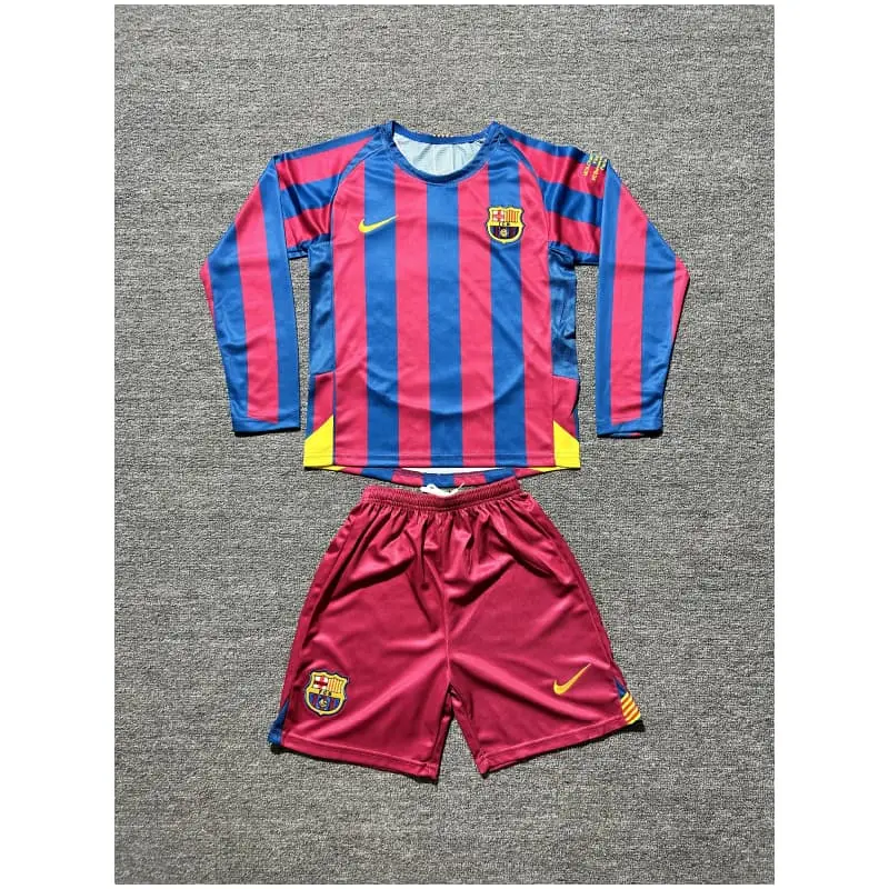 Camiseta Barcelona Retro 2005/06 Home Niño Kit ML