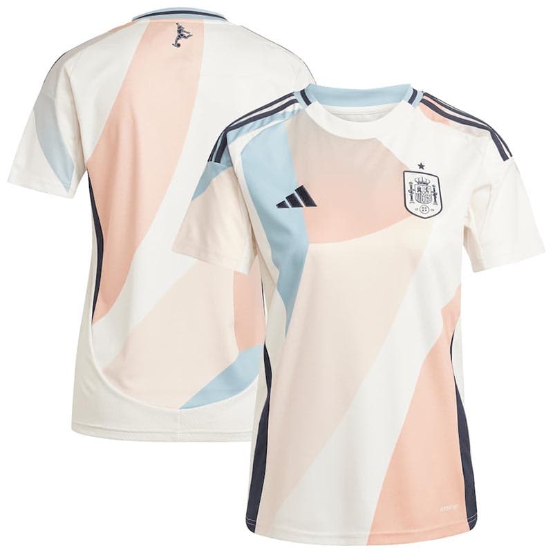 Camiseta España 2025 Away la EURO Femenina Mujer Blanco/Beige