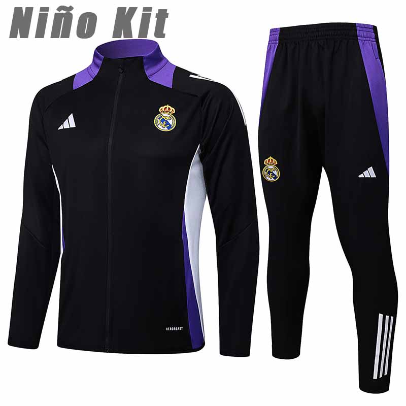 Chandal de Real Madrid 2024/2025 Niño Negro/Púrpura