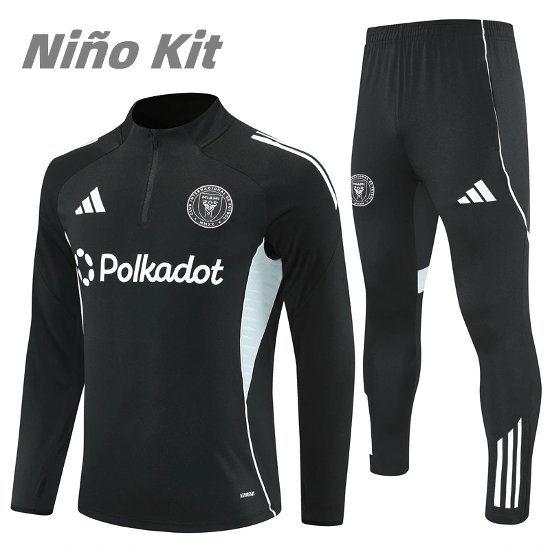 Sudadera Entrenamiento Inter Miami 2025/2026 Negro Niño Kit 