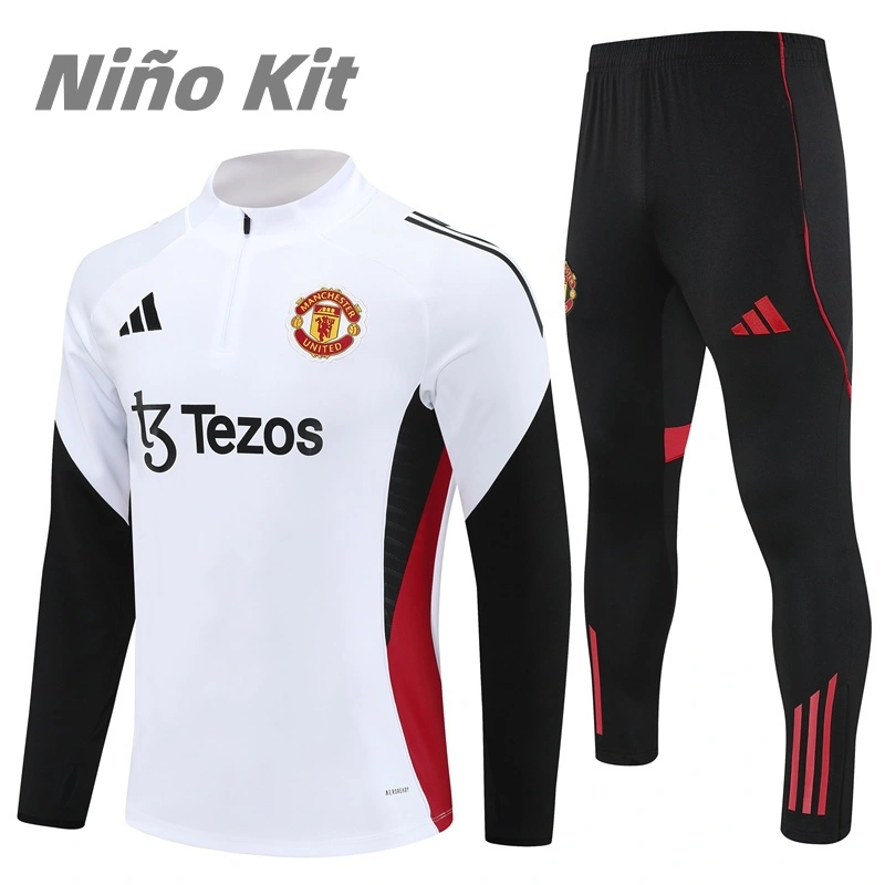Sudadera Entrenamiento Manchester United 2025/2026 Blanco Niño Kit 