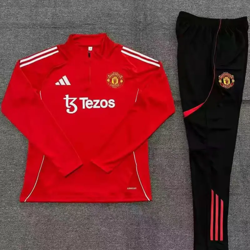 Sudadera Entrenamiento Manchester United 2025/2026 Rojo Niño Kit