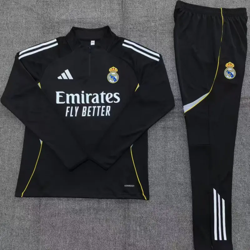 Sudadera Entrenamiento Real Madrid 2025/2026 Negro Niño Kit