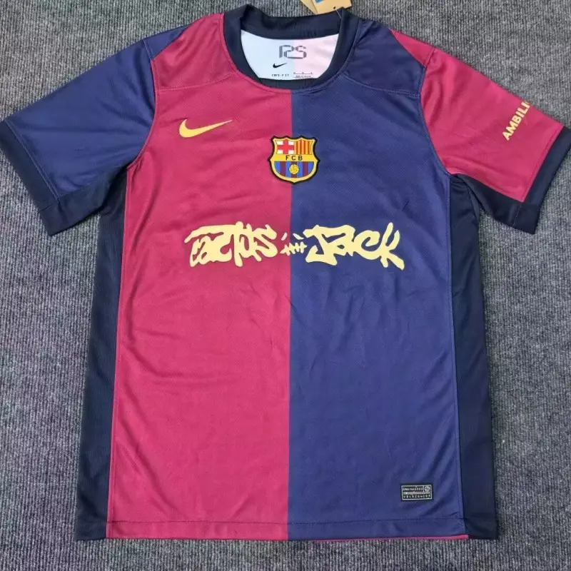 Camiseta Barcelona x Travis Scott Limited Edition 2024/2025 Home Azul/Rojo