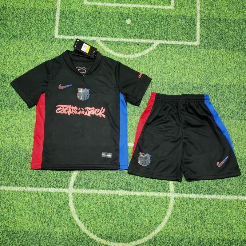 Camiseta Barcelona x Travis Scott Limited Edition 2024/2025 Away Niño Kit