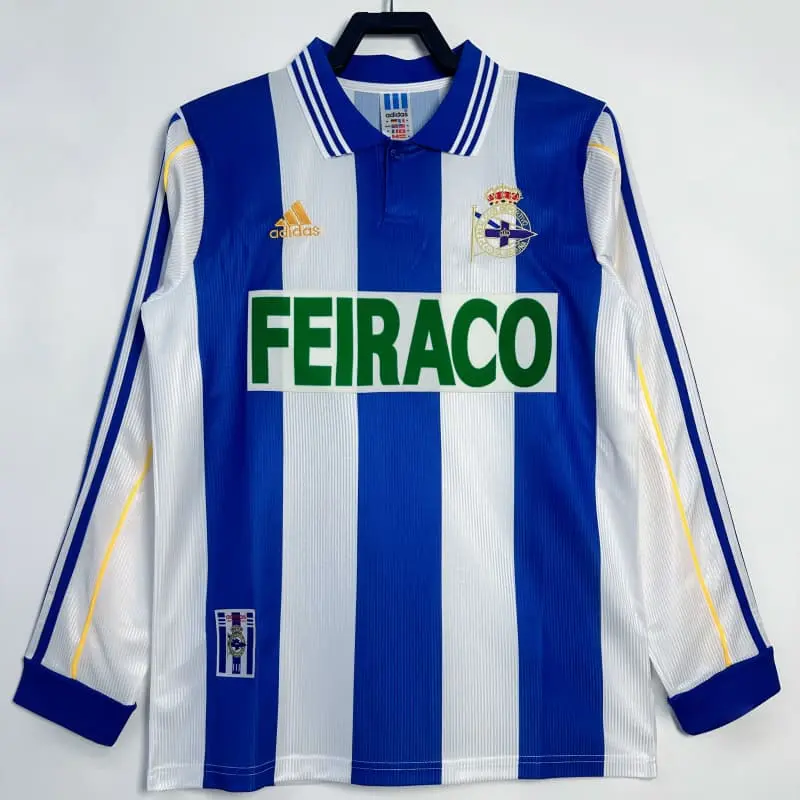 Camiseta Deportivo de La Coruña Retro 1999/00 Home ML Azul/Blanco