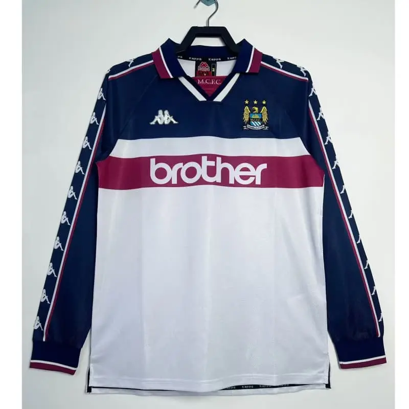 Camiseta Manchester City Retro 1997/98 Away ML Blanco