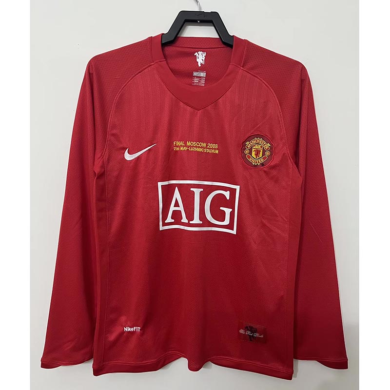 Camiseta Manchester United Champions League Home Retro 07/08 ML