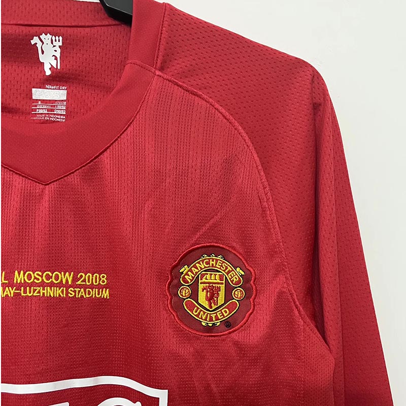 Camiseta Manchester United Champions League Home Retro 07/08 ML
