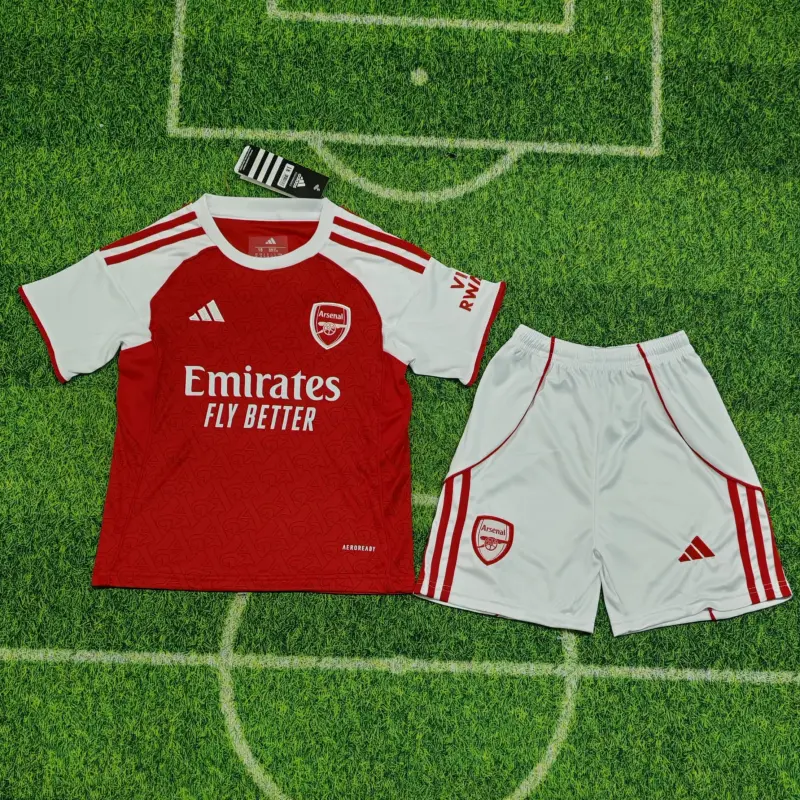 Camiseta Arsenal 2025/2026 Rojo/Blanco Home Niño Kit