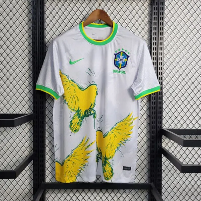 Camiseta Brasil 2025 &quot;Canarinho&quot; Edición Especial Blanco