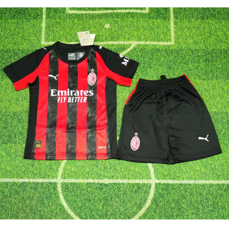 Camiseta AC Milan 2025/2026 Rojo/Negro Home Niño Kit