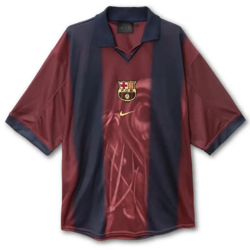 Camiseta Barcelona x Cactus Jack Retro 2000/01 Home Skeleton Rojo/Azul