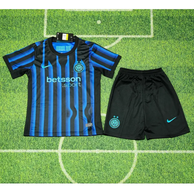 Camiseta Inter de Milan 2025/2026 Home Azul/Negro Niño Kit