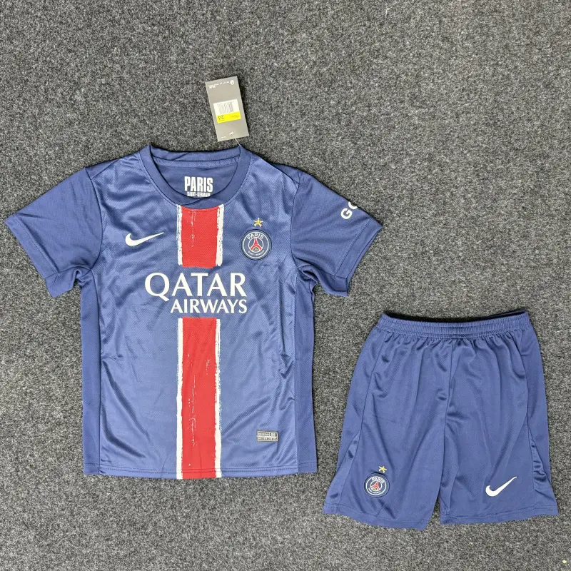 Camiseta PSG 2024/2025 Home campeón de la UCL Azul Niño Kit