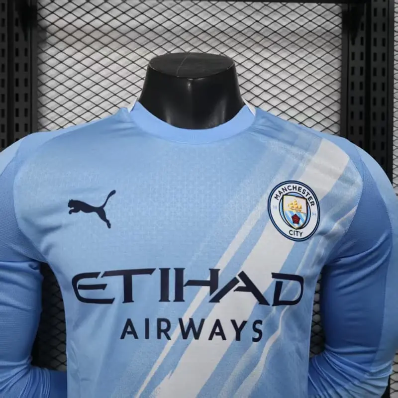 Camiseta Manchester City 2025/2026 Home ML Azul (EDICIÓN JUGADOR)
