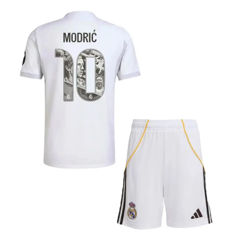 Camiseta MODRIĆ 10 Real Madrid 2025/2026 Home Blanco Niño Kit