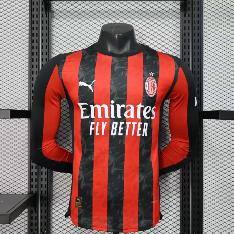 Camiseta AC Milan 2025/2026 Home ML Rojo/Negro (EDICIÓN JUGADOR)