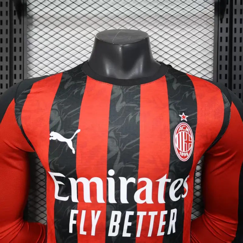 Camiseta AC Milan 2025/2026 Home ML Rojo/Negro (EDICIÓN JUGADOR)