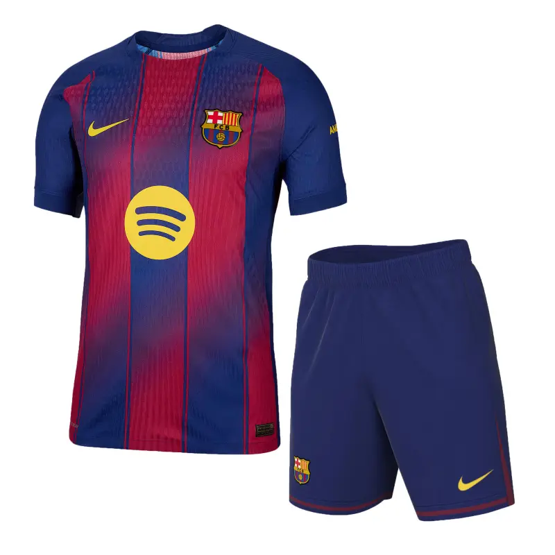 Camiseta Barcelona 2025/2026 Home Azul/Rojo Niño Kit
