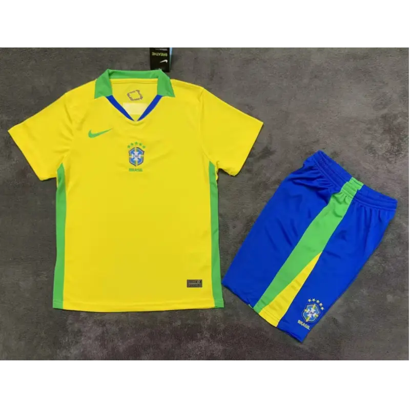 Camiseta Brasil 2025 Home Amarillo Niño Kit