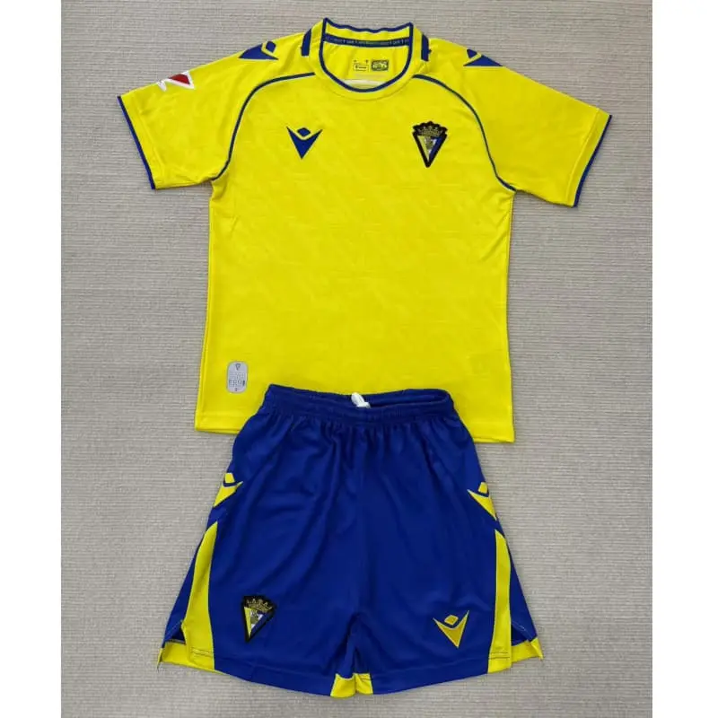Camiseta Cadiz 2025/2026 Home Amarillo Niño Kit con Parche La Liga