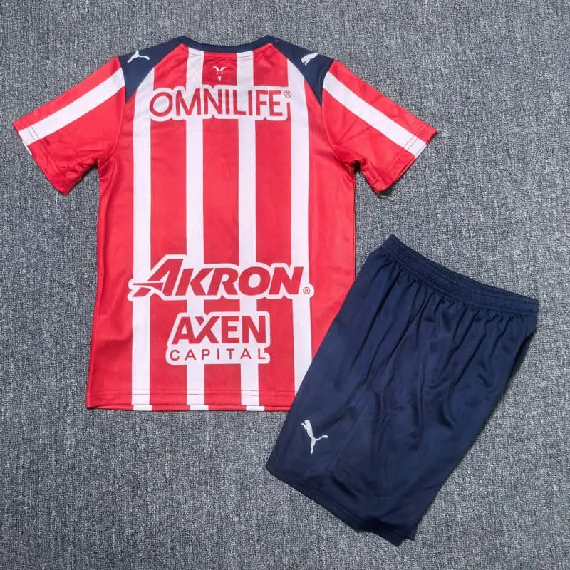 Camiseta Chivas 2025/2026 Home Rojo/Blanco Niño Kit
