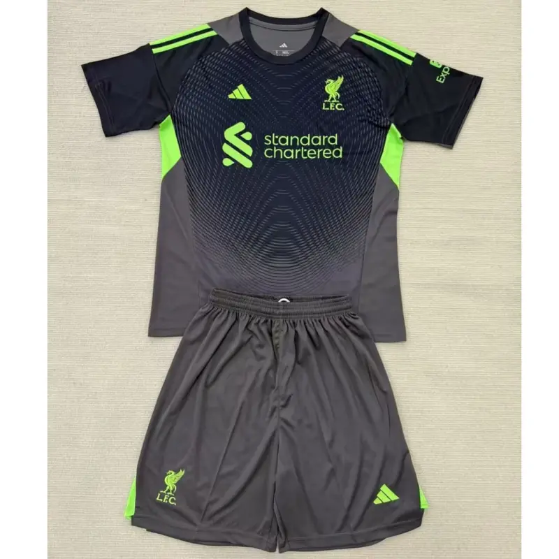 Camiseta Liverpool 2025/2026 Negro Niño Kit