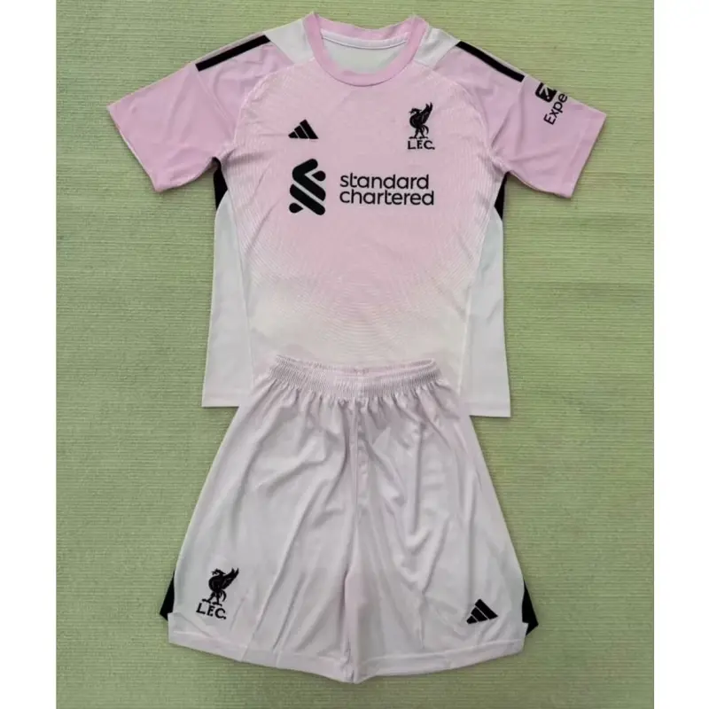 Camiseta de Portero Liverpool Rosa 2025/2026 Niño Kit