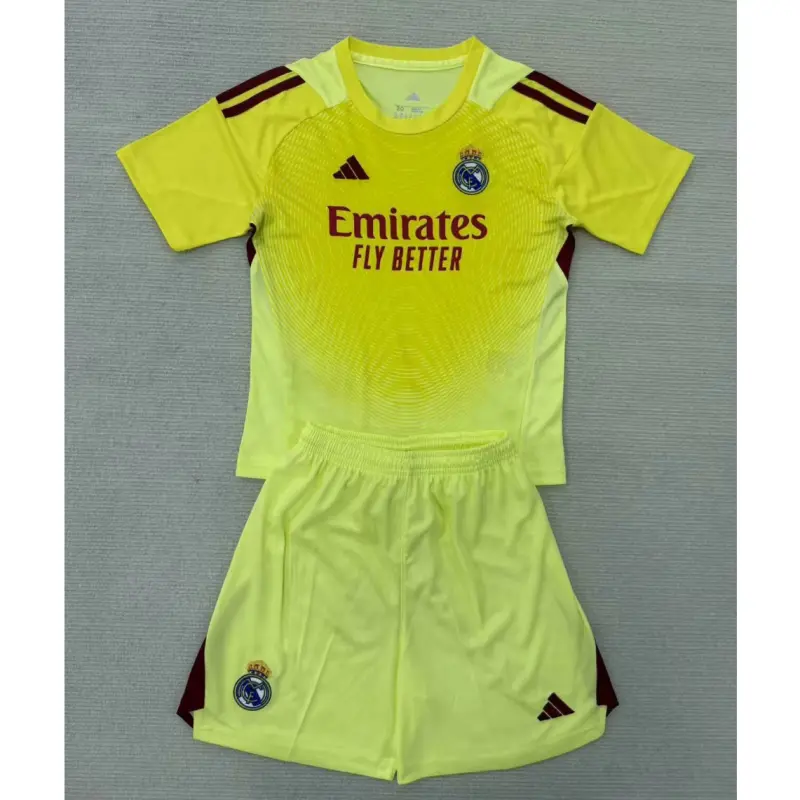 Camiseta de Portero Real Madrid 2025/2026 Amarillo Niño Kit