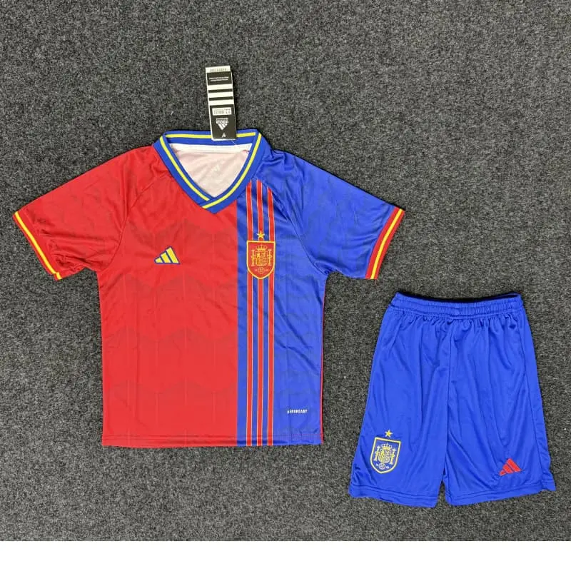 Camiseta España 2025 Edición Especial Rojo/Azul Niño Kit