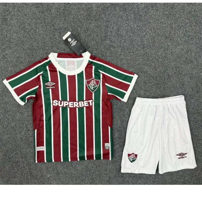Camiseta Fluminense 2025/2026 Home Rojo/Verde Niño Kit