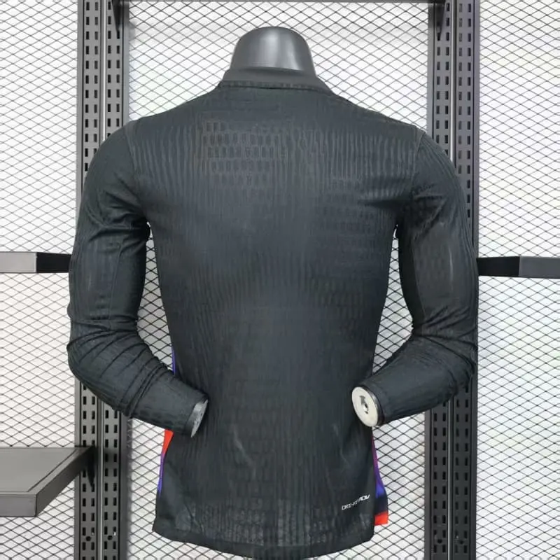 Camiseta Inglaterra 2025 Away la EURO Femenina ML Negro (EDICIÓN JUGADOR)