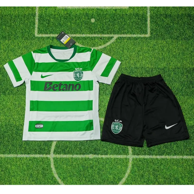 Camiseta Lisboa 2025/2026 Home Verde/Blanco Niño Kit