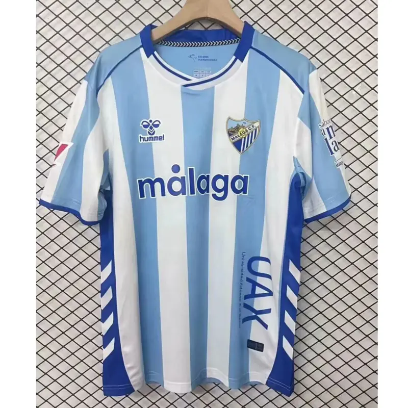 Camiseta Málaga CF 2025/2026 Home Azul/Blanco con Parche La Liga
