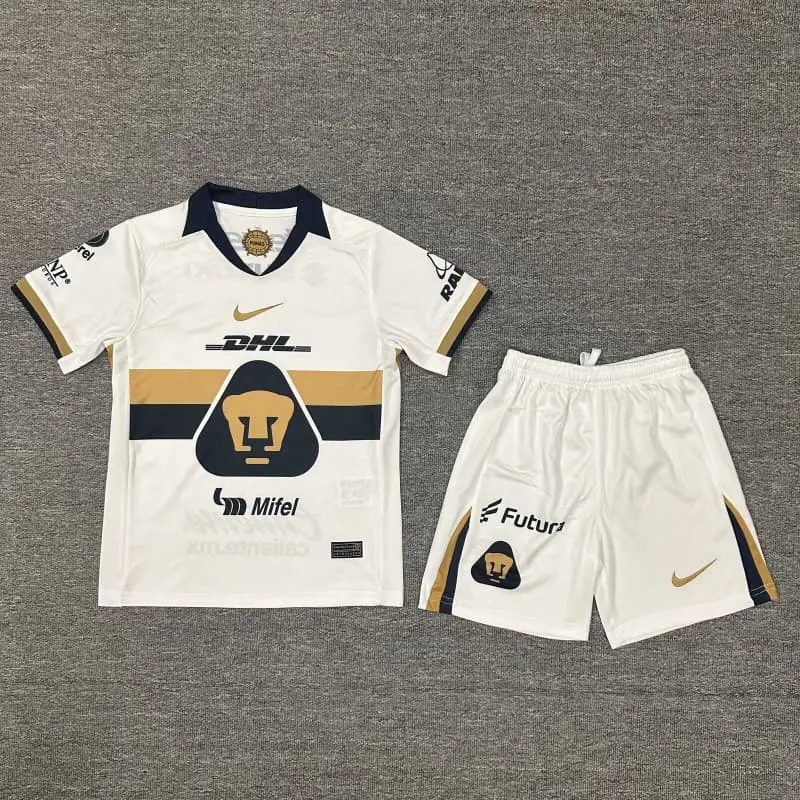 Camiseta Pumas UNAM 2025/2026 Home Blanco Niño Kit