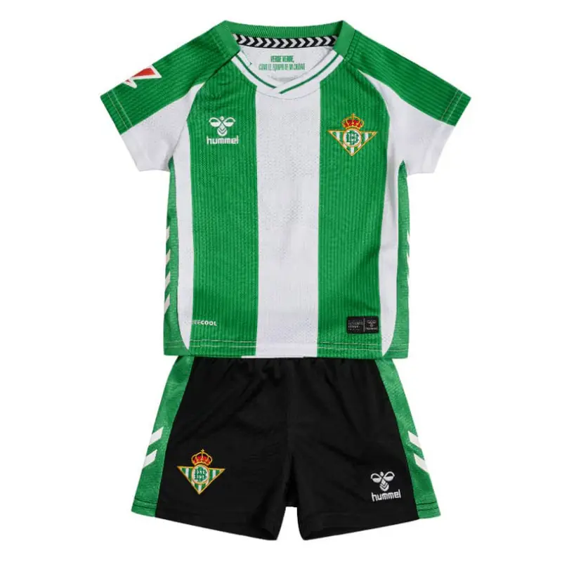 Camiseta Real Betis 2025/2026 Home Verde/Blanco Niño Kit con Parche La Liga