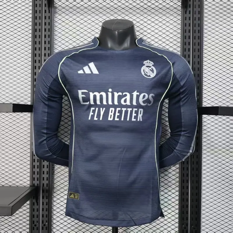 Camiseta Real Madrid 2025/2026 Away ML Azul Marino (EDICIÓN JUGADOR)