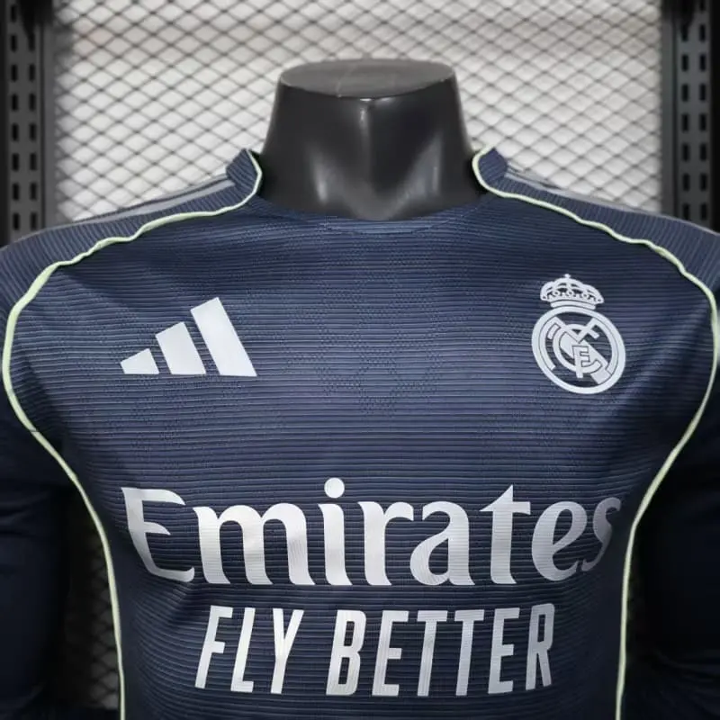 Camiseta Real Madrid 2025/2026 Away ML Azul Marino (EDICIÓN JUGADOR)