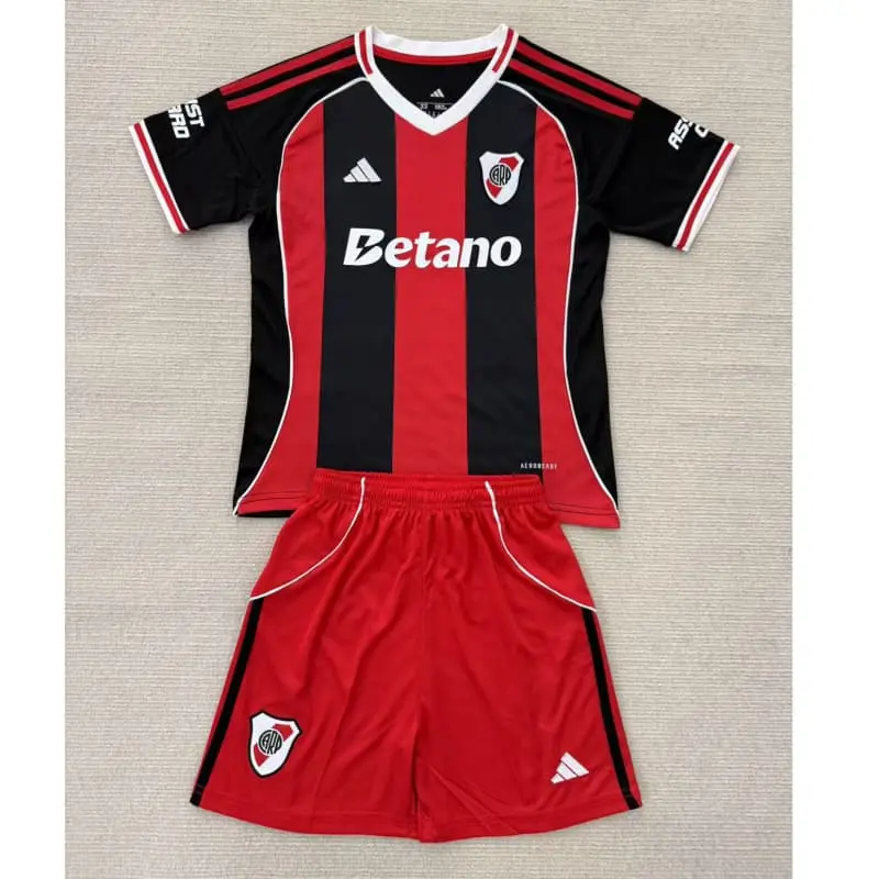 Camiseta River Plate 2025/2026 Away Negro/Rojo Niño Kit